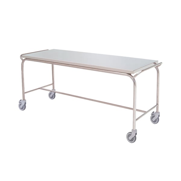 Cart for transporting corpses: Stainless steel frame and two pushers